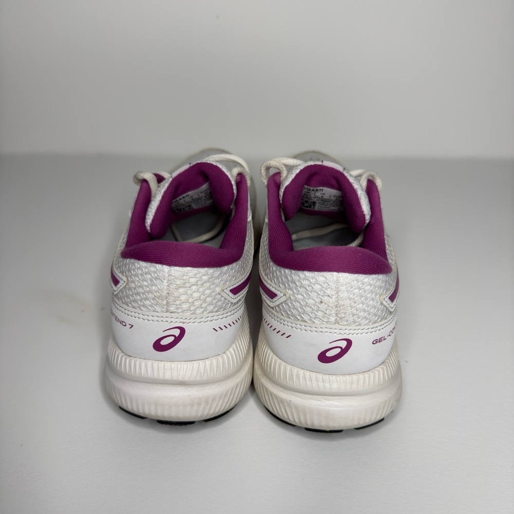 Asics White and Purple Athletic Shoes with Breathable Mesh - Picture 5 of 7